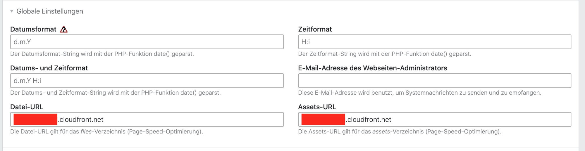EIntragungen CDN in Contao